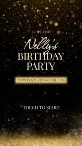 Black Gold Birthday Photo Booth Template – Welcome Screens