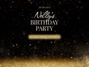 Black Gold Birthday Photo Booth Template – Welcome Screens