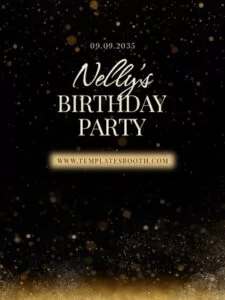 Black Gold Birthday Photo Booth Template – Welcome Screens