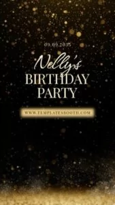 Black Gold Birthday Photo Booth Template – Welcome Screens