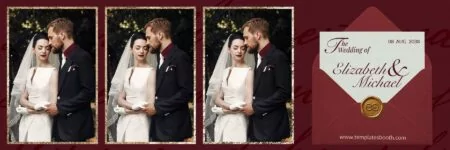 Crimson Garnet Wedding Photo Booth Template