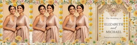 Indian Gold Wedding Photo Booth Template