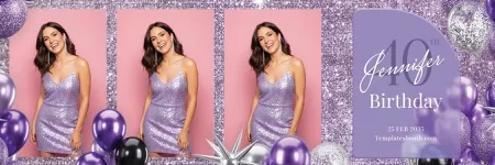 Purple Birthday Photo Booth Template