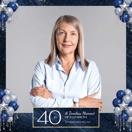 Blue Birthday Party Photo Booth Template