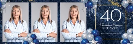 Blue Birthday Party Photo Booth Template