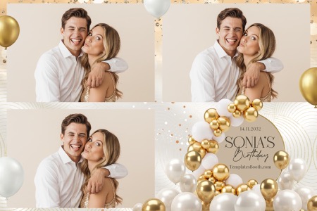 Goldballon-Geburtstagsparty-Fotobox-Vorlage