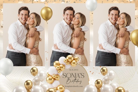 Goldballon-Geburtstagsparty-Fotobox-Vorlage