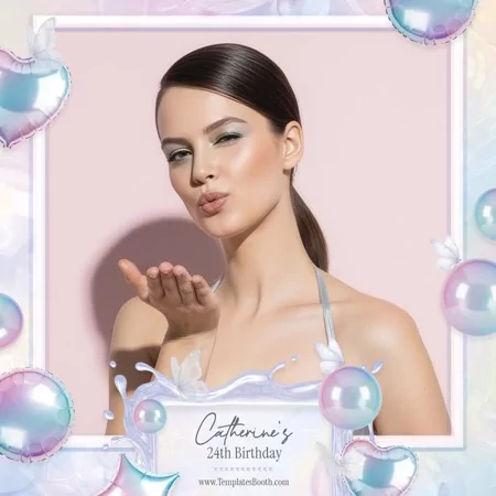 Iridescent Birthday Photo Booth Template