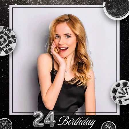 Black Birthday Party Photo Booth Template