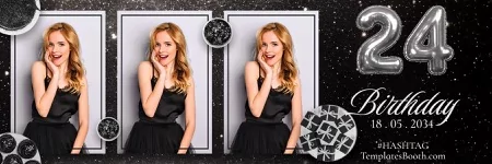 Black Birthday Party Photo Booth Template