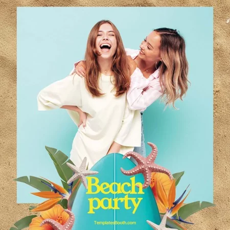 Beach Party Photo Booth Template