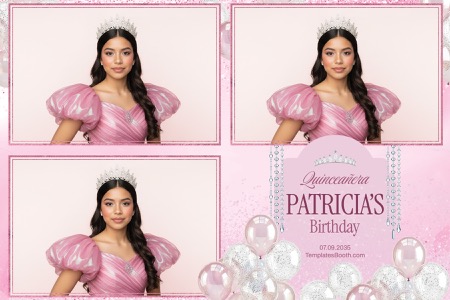 Rosa Quinceañera-Geburtstag Fotobox-Vorlage