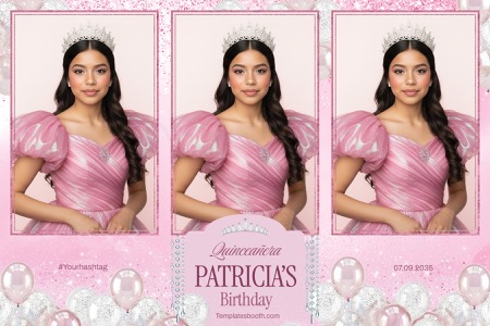 Rosa Quinceañera-Geburtstag Fotobox-Vorlage