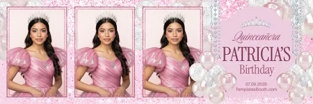 Pink Quinceañera Birthday Photo Booth Template