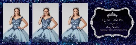 Blue Quinceañera Photo Booth Template
