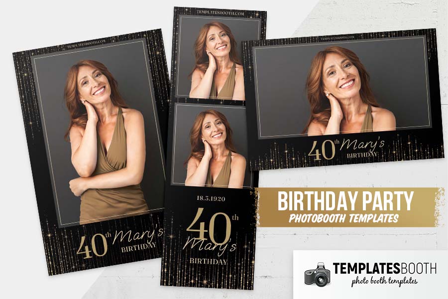 Birthday Party Photo Booth Template Preview