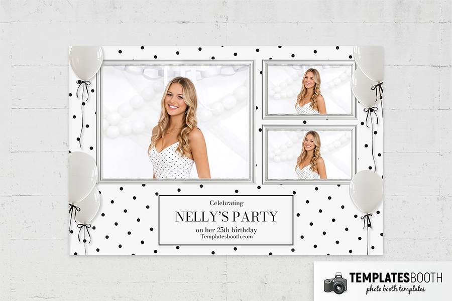 Polka Dot Birthday Photo Booth Template Preview