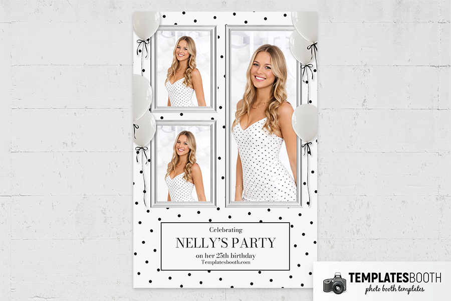 Polka Dot Birthday Photo Booth Template Preview
