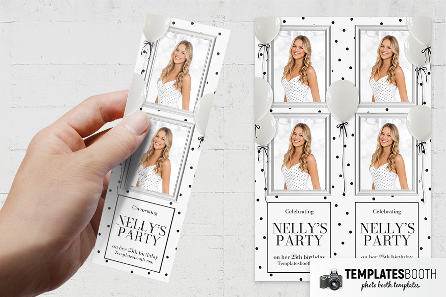 Polka Dot Birthday Photo Booth Template Preview