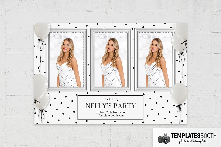 Polka Dot Birthday Photo Booth Template Preview