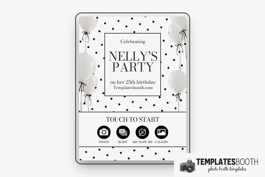 Polka Dot Birthday Photo Booth Template Preview