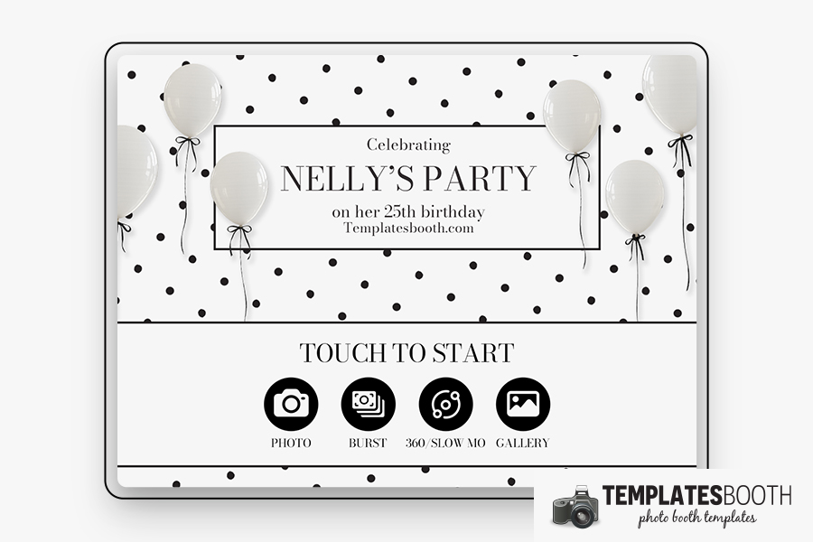 Polka Dot Birthday Photo Booth Template Preview