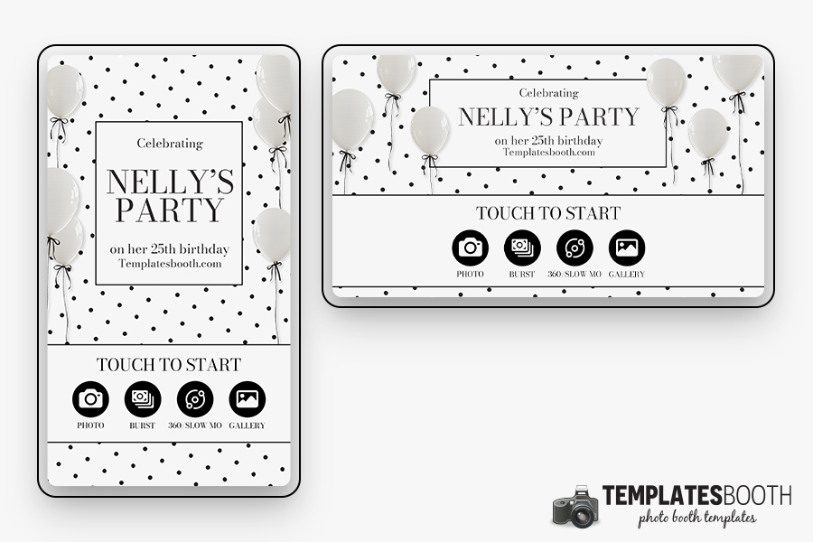 Polka Dot Birthday Photo Booth Template Preview