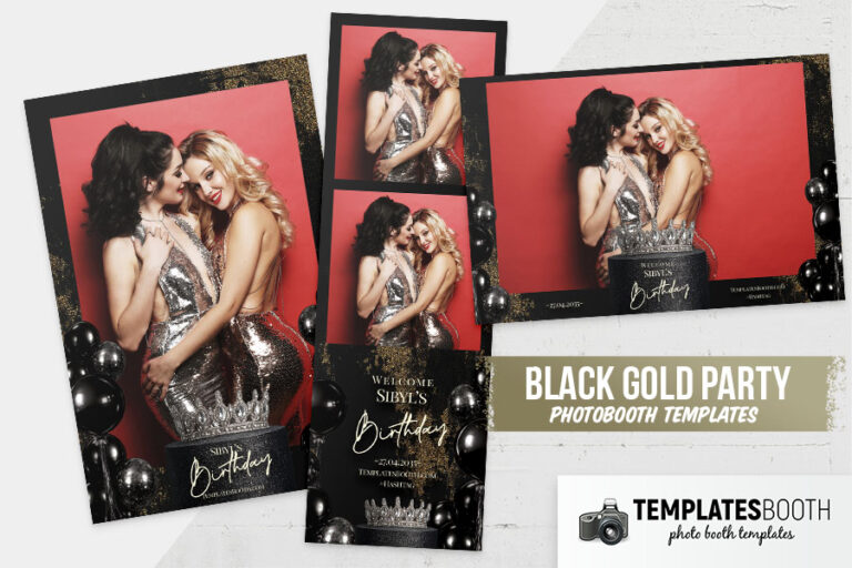 Black Gold Party Photo Booth Template