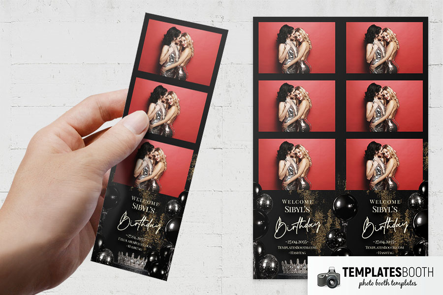 Black Gold Party Photo Booth Template Preview
