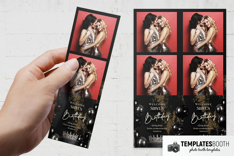 Black Gold Party Photo Booth Template Preview