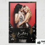 Black Gold Party Photo Booth Template Preview