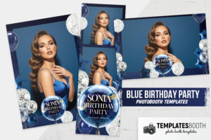 Blue Birthday Party Photo Booth Template