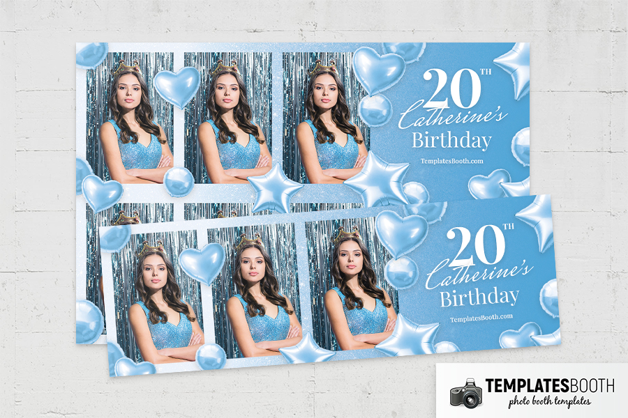 Blue Party Photo Booth Template Preview