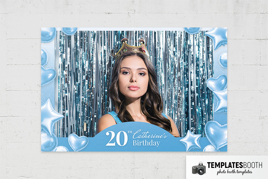Blue Party Photo Booth Template Preview