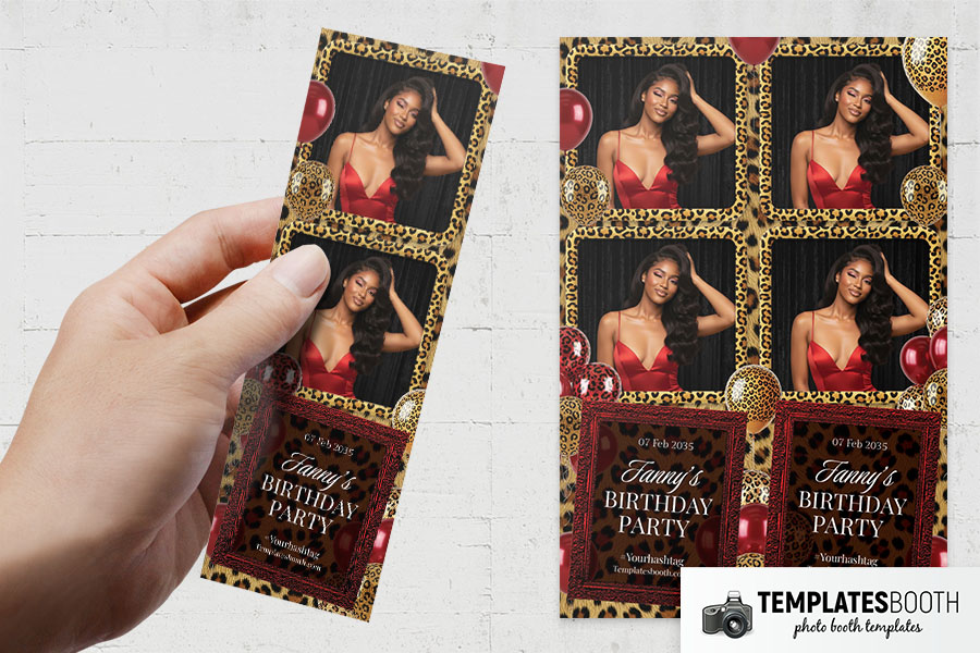Cheetah Birthday Party Photo Booth Template Preview