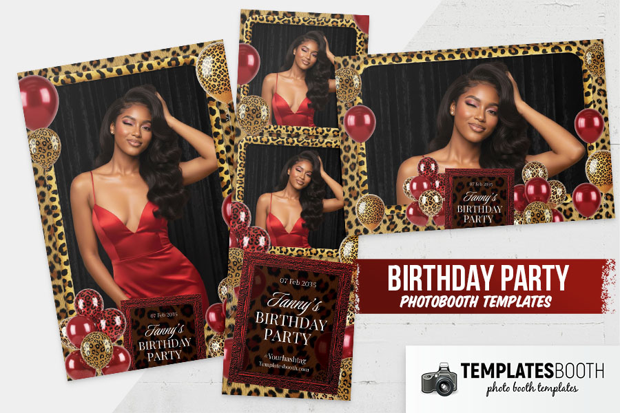 Cheetah Birthday Party Photo Booth Template