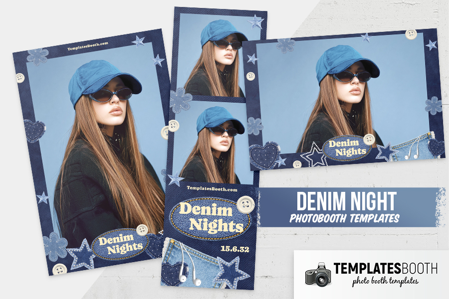 Denim Nights Photo Booth Template Preview