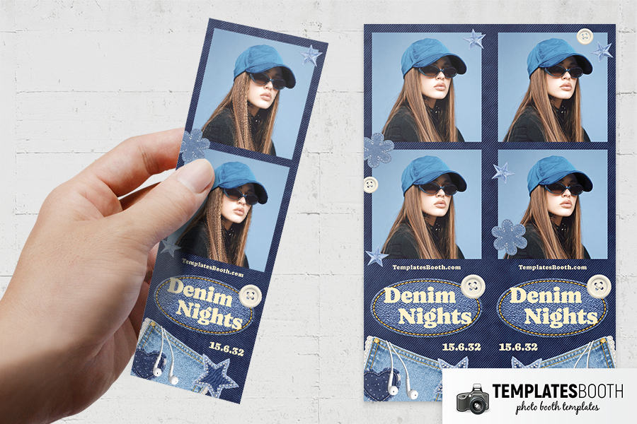 Denim Nights Photo Booth Template Preview