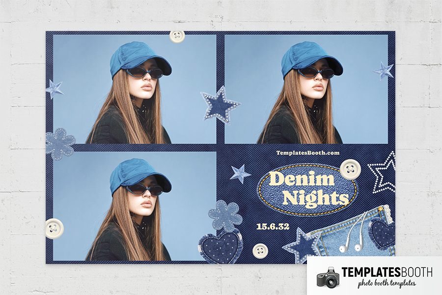 Denim Nights Photo Booth Template Preview