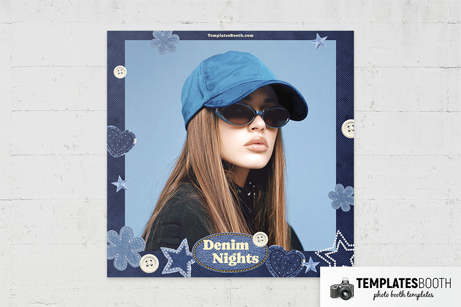 Denim Nights Photo Booth Template Preview
