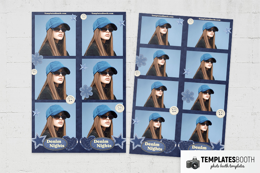 Denim Nights Photo Booth Template Preview