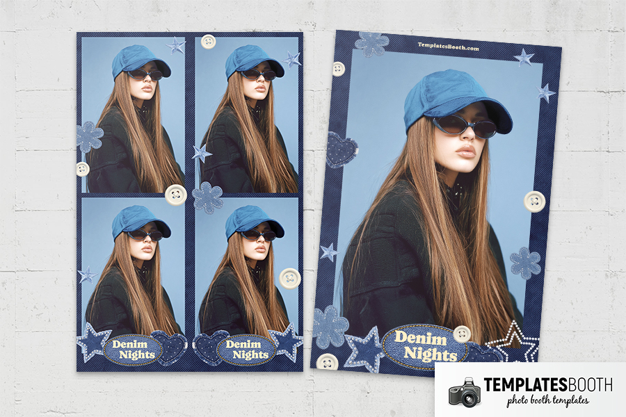 Denim Nights Photo Booth Template Preview