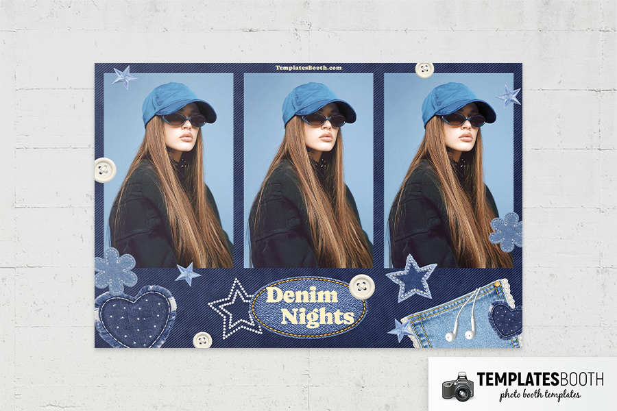 Denim Nights Photo Booth Template Preview