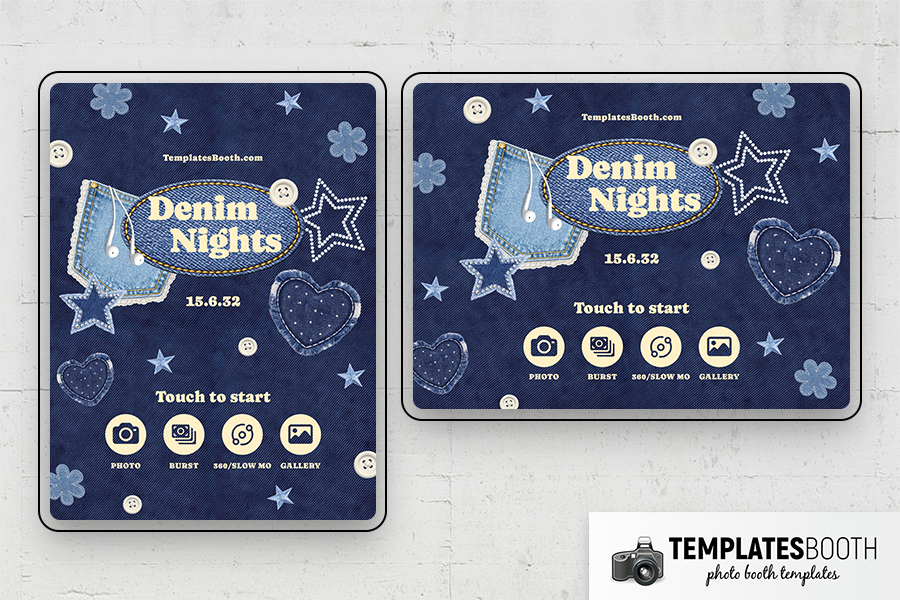 Denim Nights Photo Booth Template Preview