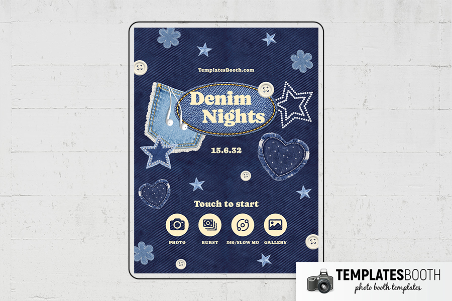Denim Nights Photo Booth Template Preview