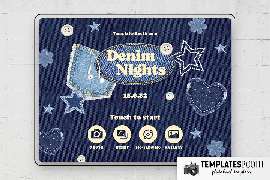Denim Nights Photo Booth Template Preview