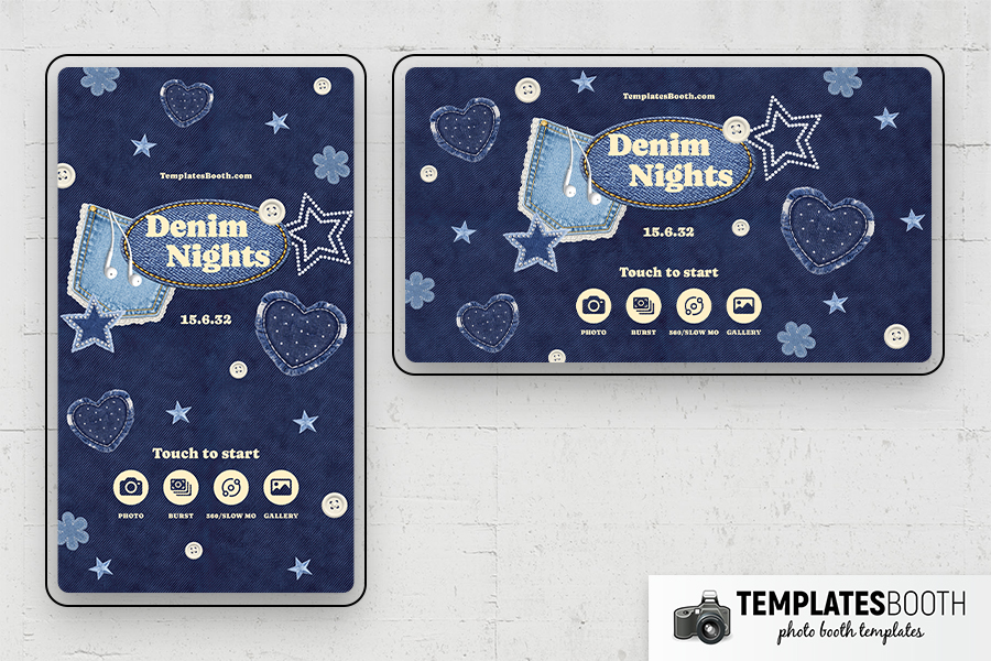 Denim Nights Photo Booth Template Preview