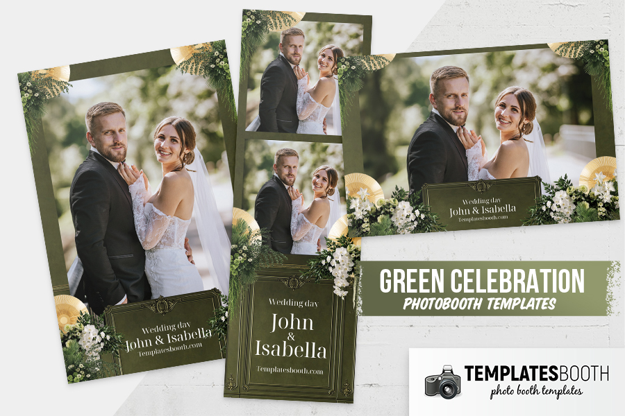 Green Celebration Photo Booth Template Preview