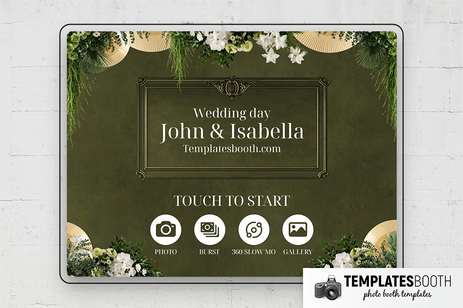 Green Celebration Photo Booth Template Preview