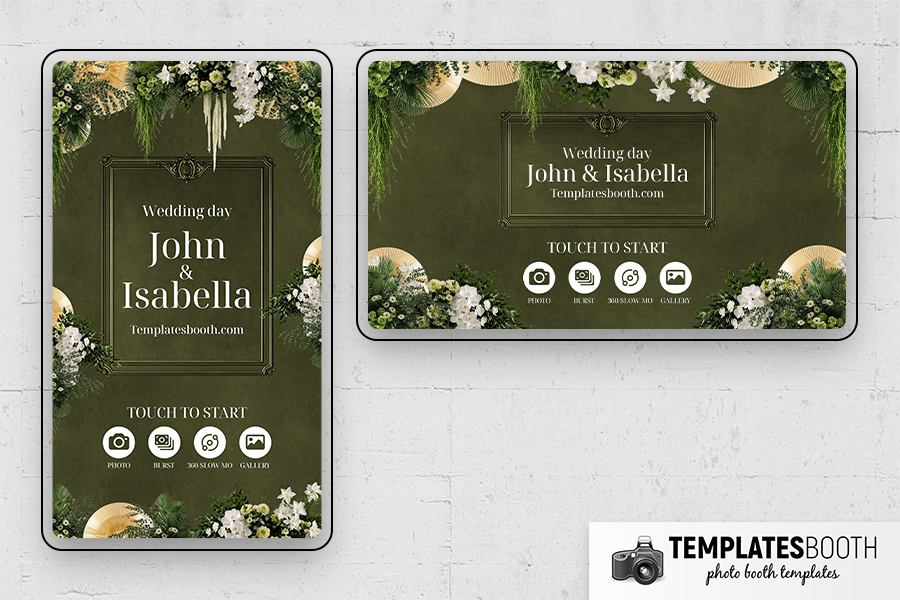 Green Celebration Photo Booth Template Preview